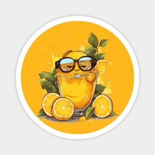 Juice Lemon Relaxing With Glasses, I am Fresh!! Magnet